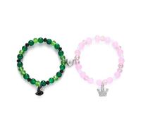 Wdfnexalai Lot de 2 bracelets d'amitié musicaux méchants en verre pour couple - Cadeaux de relation longue distance - Marchandises méchantes A, as description, Plastique, comme description