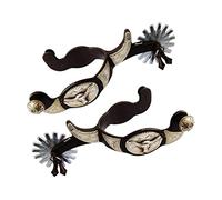 Wdfnexalai Lot de 2 éperons anti-rouille style western pour équipement de compétition Marron foncé