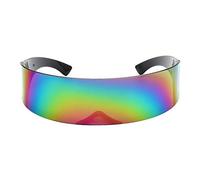 Wdfnexalai One Piece Shield Wrap Lunettes de soleil miroir Futuriste Accessoires Multicolore