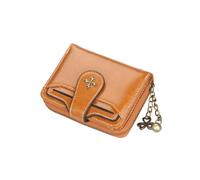Wdfnexalai Portefeuille court fendu pour femme - Grande capacité - Fermeture éclair - Multifonction - Porte-monnaie - Poche intérieure, marron, Fidèle à la description, comme description
