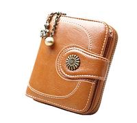 Wdfnexalai Portefeuille de type court en cuir synthétique avec fermeture éclair pour femme, marron, 5x9x3.5cm/1.97x3.54x1.38 Inch, comme description