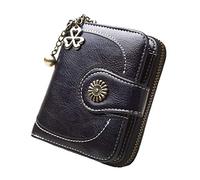 Wdfnexalai Portefeuille de type court en cuir synthétique avec fermeture éclair pour femme, Noir , 5x9x3.5cm/1.97x3.54x1.38 Inch, comme description