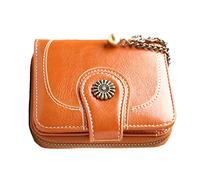 Wdfnexalai Portefeuille de type court en cuir synthétique avec fermeture éclair pour femme, Orange, 5x9x3.5cm/1.97x3.54x1.38 Inch, comme description