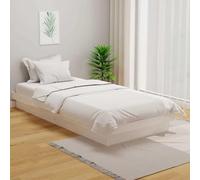 WDGJJFECNMUEHI Bois de pin Massif Charme Rustique 90x200 cm Blanc | Cadre de lit blanc bois massif pin 90x200 cm sommier à lattes inclus lit plateforme rustique chambre adulte enfant nuit