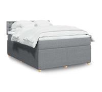 WDGJJFECNMUEHI Tissu Polyester Ressorts ensachés lit sommier Gris 140x200cm | Sommier lit avec matelas ressorts ensachés Gris clair 140x200cm Tissu polyester tête de lit
