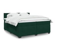 WDGJJFECNMUEHI Velours Ressorts ensachés Lit Coffre Vert 200x200cm | Lit avec sommier à lattes et matelas Velours vert foncé 200x200cm ensemble complet