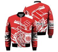 WDGYZZXJ Blouson Aviateur 3D Zippé Pour Homme Pour SU.ZU.K.I. Coupe-vent Slim Style Universitaire Vêtement Cargo Épais Sans Capuche Imprimé Combinaison De Vol-C||4x_l