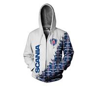 WDGYZZXJ Hommes Baggy À Capuche pour Scania 3D Survêtement Sweats Zippés Printemps Automne Veste À Manches Longues À Capuche Imprimé Cardigan Manteau D'entraînement-A||L