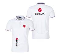 WDGYZZXJ Polos À Manches Courtes pour Hommes pour SU.ZU.K.I Chemises De Sport À Couleurs Contrastées Boutons T-Shirts Doux À Col Vêtements Imprimés-BaiS||L