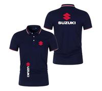 WDGYZZXJ Polos À Manches Courtes pour Hommes pour SU.ZU.K.I Chemises De Sport À Couleurs Contrastées Boutons T-Shirts Doux À Col Vêtements Imprimés-SLanS||M