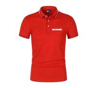 WDGYZZXJ Polos Évacuant L'humidité pour Hommes pour Scania Coutures Actives Chemises De Sport De Rugby À Manches Mi-Longues Graphique Casual T-Shirt À Manches- Red||L