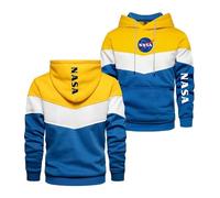 WDGYZZXJ Sweat À Capuche Couleur Collision pour Hommes pour La NASA Printemps Automne Manteau Veste À Capuche À Manches Longues Vêtements De Sport Pulls Sweats-Yellow||M
