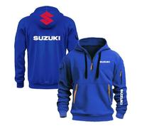 WDGYZZXJ Sweat À Capuche Graphique pour Hommes pour SU.ZU.K.I Pullover Activewear Vestes À Demi-Fermeture Éclair Manteaux À Capuche Printemps Automne Hauts-Blue||S