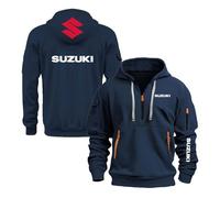 WDGYZZXJ Sweat À Capuche Graphique pour Hommes pour SU.ZU.K.I Pullover Activewear Vestes À Demi-Fermeture Éclair Manteaux À Capuche Printemps Automne Hauts-Dark Blue||3XL