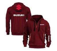 WDGYZZXJ Sweat À Capuche Graphique pour Hommes pour SU.ZU.K.I Pullover Activewear Vestes À Demi-Fermeture Éclair Manteaux À Capuche Printemps Automne Hauts-Wine Red||L