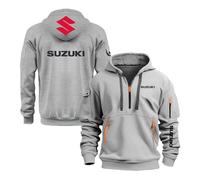 WDGYZZXJ Sweat À Capuche Graphique pour Hommes pour SU.ZU.K.I Pullover Activewear Vestes À Demi-Fermeture Éclair Manteaux À Capuche Printemps Automne Hauts-Light Gray||XL