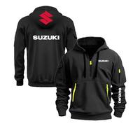 WDGYZZXJ Sweat À Capuche Graphique pour Hommes pour SU.ZU.K.I Pullover Activewear Vestes À Demi-Fermeture Éclair Manteaux À Capuche Printemps Automne Hauts-Black||XL