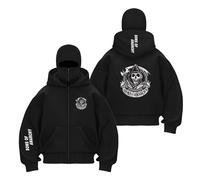 WDGYZZXJ Sweat À Capuche Imprimé pour Homme Style Cagoule A.na.r.h.y S.on.s Survêtement De Couleur Contrastée Fermeture Éclair Complète Vêtements D'extérieur-HeiS||m