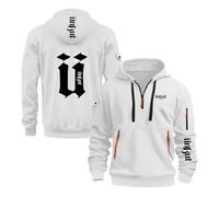 WDGYZZXJ Sweats À Capuche pour Hommes pour U.n.k.u.t Vêtements De Sport À Capuche Printemps Automne Vêtements D'extérieur Hauts Veste Demi-Zip Sweat À Capuche-White||XL