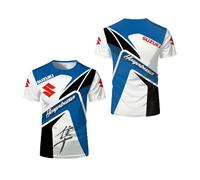 WDGYZZXJ T-Shirt À Manches Courtes pour Hommes pour Suzuki Fitness Tee-Shirt Respirant Top Vêtements Impression Polos Confortables T-Shirts Doux 3D Col Rond Demi-A||XL