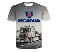 WDGYZZXJ T-Shirts Confortables pour Hommes pour Scania Maillot De Cyclisme Imprimé T-Shirt D'entraînement Haut Vêtements Col Rond Demi-Manches Polos 3D Doux T-Shirt-A||XXS