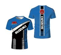 WDGYZZXJ T-Shirts pour Hommes À Manches Courtes pour Suzuki Polos À Séchage Rapide Active 3D Demi-Manches Chemises De Sport Graphiques Douces Col Rond T-Shirt-A||XXL
