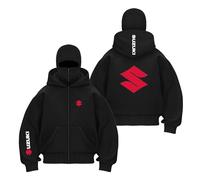 WDGYZZXJ Veste À Capuche Cagoule pour Homme pour SU.ZU.K.I Coupe-Vent Vêtements D'extérieur Fermeture Éclair Imprimé Survêtement Patchwork Hauts À Capuche Double-HeiS||L
