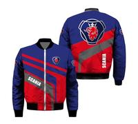 WDGYZZXJ Veste Bomber 3D Universitaire Pour Homme Pour S.ca.n.i.a. Col Montant Coupe-vent Doublé Thermique Combinaison De Vol Imperméable Fermeture Éclair-A||x_l
