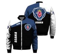 WDGYZZXJ Veste Bomber 3D Universitaire Pour Homme Pour S.ca.n.i.a. Col Montant Coupe-vent Doublé Thermique Combinaison De Vol Imperméable Fermeture Éclair-B||3x_l