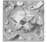 WDHBI HEKA Affiche de M.C. Escher de l'ordre et du chaos - Art mural moderne - Impression sur toile - Impression M.C. Escher pour décoration de salon - 45 x 45 cm - Sans cadre