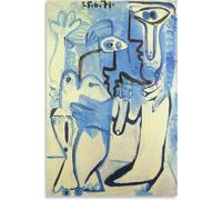 WDHBI HEKA Affiche Pablo Picasso Exposition Lignes abstraites Art Mural Peinture Moderne sur Toile Gravure Pablo Picasso pour la décoration du Salon Image 30x50cmx1 NO Cadre