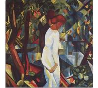 WDHBI HEKA Affiches d’August Macke Wall Art Couple in The Woods Peinture d’August MackeCanvas Estampes de Style rétro pour la décoration du Salon 55x55cmx1 sans Cadre
