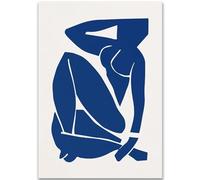 WDHBI HEKA Affiches d’Henri Matisse Art Mural Nu Bleu Peinture sur Toile Matisse Image Abstraite imprimée pour la décoration du Salon 40x50cm NO Cadre