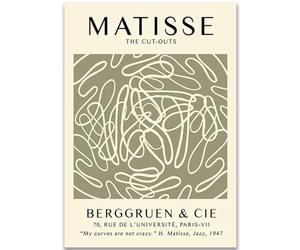 WDHBI HEKA Affiches d’Henri Matisse Mes Courbes ne sont Pas folles Art Mural Fauvisme Imprimé Matisse Peinture sur Toile Tableau rétro pour la décoration du Salon 60x90cm sans Cadre