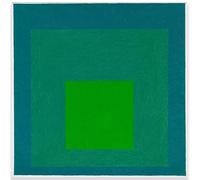 WDHBI HEKA Affiches de Josef Albers Figurines géométriques Vertes Peinture Murale sur Toile Tirages de Style rétro pour la décoration du Salon Photos 40x40cmx1 sans Cadre