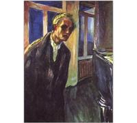 WDHBI HEKA Célèbre Edvard Munch Poster《Le Vagabond Nocturne》Art Mural Edvard Munch Impressions Peinture Abstraite sur Toile pour Salon Décor Photo 60x90cmx1 sans Cadre