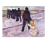 WDHBI HEKA Célèbre Edvard Munch Poster《Ouvrier Et Enfant》Art Mural Edvard Munch Impressions Peinture Abstraite sur Toile pour Salon Décor Photo 40x30cmx1 sans Cadre