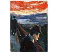 WDHBI HEKA Célèbre Edvard Munch Poster《The Shout》Art Mural Edvard Munch Impressions Peinture sur Toile Abstraite pour Le décor de Salon Photo 20x30cmx1 sans Cadre