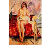 WDHBI HEKA Célèbre Edvard Munch Wall Art《Morning Yawn' by》Edvard Munch Affiche Impressions Peinture sur Toile Abstraite pour Salon Décor Photo 40x60cmx1 sans Cadre
