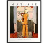 WDHBI HEKA célèbre Henri Matisse Affiche Le Violoniste À La Fenêtre Peinture sur Toile Matisse Art Mural Matisse Impressions pour Rétro Décoration Photo 15x20cm sans Cadre