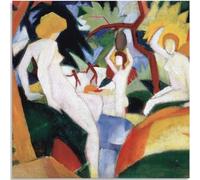 WDHBI HEKA Célèbres Affiches d’idées d’école d’Art Mural August Macke Peinture en Toile Imprimés rétro pour la déco du Salon 55x55cmx1 sans Cadre