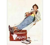 WDHBI HEKA Célèbres Norman Rockwell Affiches Le Samedi Soir Wall Art Rétro Peinture sur Toile Norman Rockwell Impressions pour la Maison Décors Photos 15X20cmx1 sans Cadre