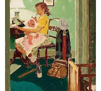 WDHBI HEKA Célèbres Norman Rockwell Posters Fille Tenant Un Enfant Art Mural Rétro Peinture sur Toile Norman Rockwell Impressions pour Décor Intérieur Photos 20X20cmx1 sans Cadre