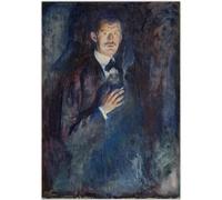 WDHBI HEKA Edvard Munch Affiche Edvard Munch Autoportrait Art Mural Edvard Munch Impressions Peinture Moderne pour la décoration intérieure Photo 45x65cmx1 sans Cadre