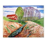 WDHBI HEKA Edvard Munch Affiche Edvard Munch Paysage Art Mural Edvard Munch Impressions Peinture Moderne pour Décoration Intérieure Photo 50x70cmx1 sans Cadre