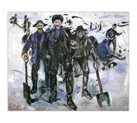 WDHBI HEKA Edvard Munch Affiche Edvard Munch《Travailler dans la Neige》 Art Mural Edvard Munch Imprime Peinture Moderne pour la décoration intérieure Photo 60x80cmx1 sans Cadre