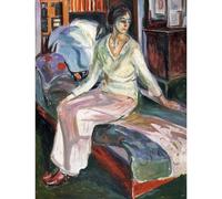 WDHBI HEKA Edvard Munch Art Mural Edvard Munch 《Modèle sur Le canapé》 Affiche et Impressions Peinture de Style Moderne pour la décoration intérieure Photo 45x65cmx1 sans Cadre