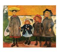WDHBI HEKA Edvard Munch Art Mural Edvard Munch Quatre Filles Affiche Edvard Munch Estampes Peinture Moderne pour la décoration intérieure Photo 15x20cmx1 sans Cadre