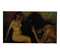 WDHBI HEKA Edvard Munch Décoration murale « Un homme et une femme » Poster Edvard Munch Prints Peinture moderne pour décoration d'intérieur Image 65 x 130 cm x 1 sans cadre