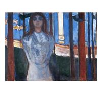 WDHBI HEKA Edvard Munch Poster《La Voce Notte D’Estate》Art Mural Edvard Munch Impressions Abstrait Peinture sur Toile pour Salon Décor Photo 40x30cmx1 sans Cadre